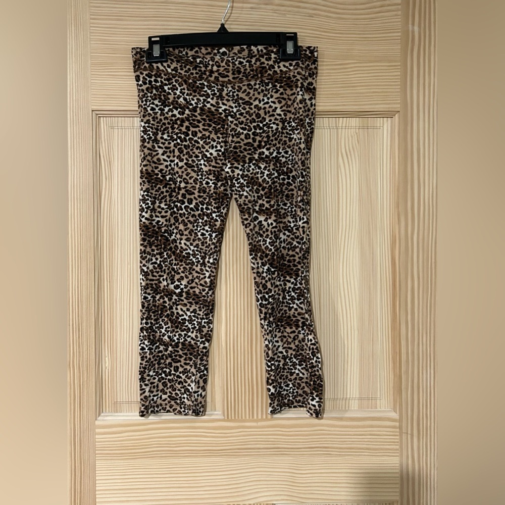 Wet Seal Leopard Print Leggings - Brown and Black